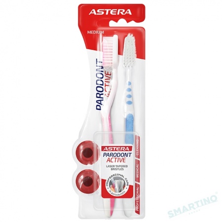Зубная щетка ASTERA Parodont ACTIVE Medium 1+1