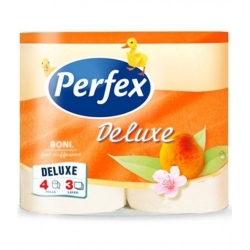 Туалетная бумага PERFEX DELUXE 4 шт персик 3 слоя 145 листов