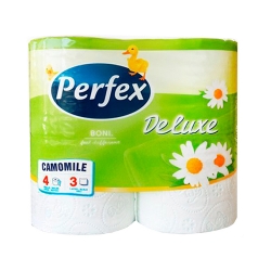 Туалетная бумага PERFEX DELUXE 4 шт ромашка 3 слоя 145 листов