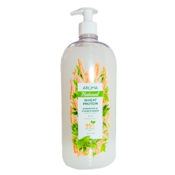 Șampon și balsam 2 În 1 AROMA NATURAL Proteină de grâu 900 ml Pompa