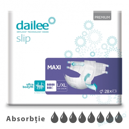 Подгузники для взрослых DAILEE Slip Premium MAXI 8 кап. L/XL 120 - 170 см, 28 шт