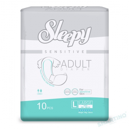 Подгузники для взрослых Sleepy Sensitive L 10 шт, 100-150см