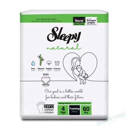 Chilotel Sleepy Natural Ultra Sensitive DOUBLE 4 Maxi, 7-14kg, 60 bucati