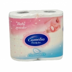Туалетная бумага CAMELIA 4 шт 3 слоя 125 листов Baby Powder