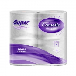 Туалетная бумага CAMELIA 4 шт 3 слоя 200 листов Super
