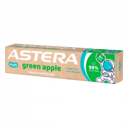 Pasta de dinti ASTERA KIDS NATURAL Green Apple 50ml 6+ ani