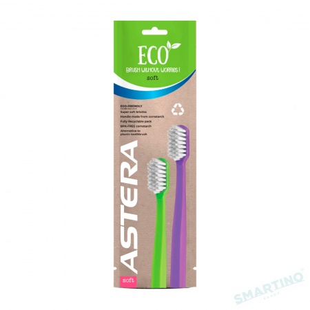Зубная щетка ASTERA ECO, Soft 1+1