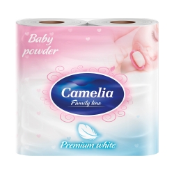 Туалетная бумага CAMELIA 4 шт 3 слоя 125 листов Baby Powder